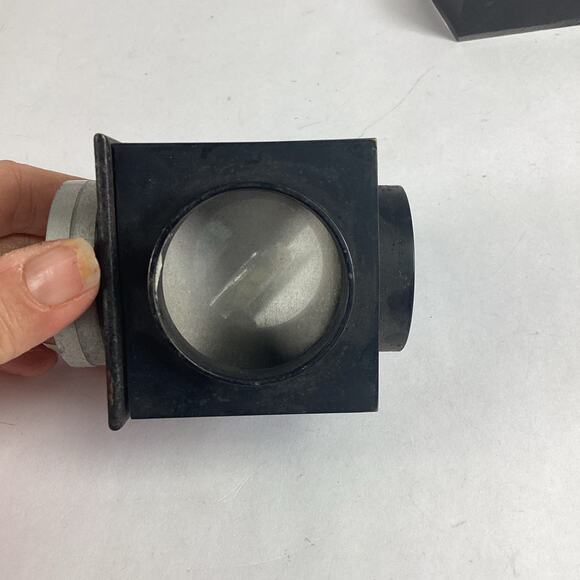 Optical Prism Viewer/Beam Splitter Housing & 2 Glass Stereoscopic Slide Mounts - Picture 3 of 10